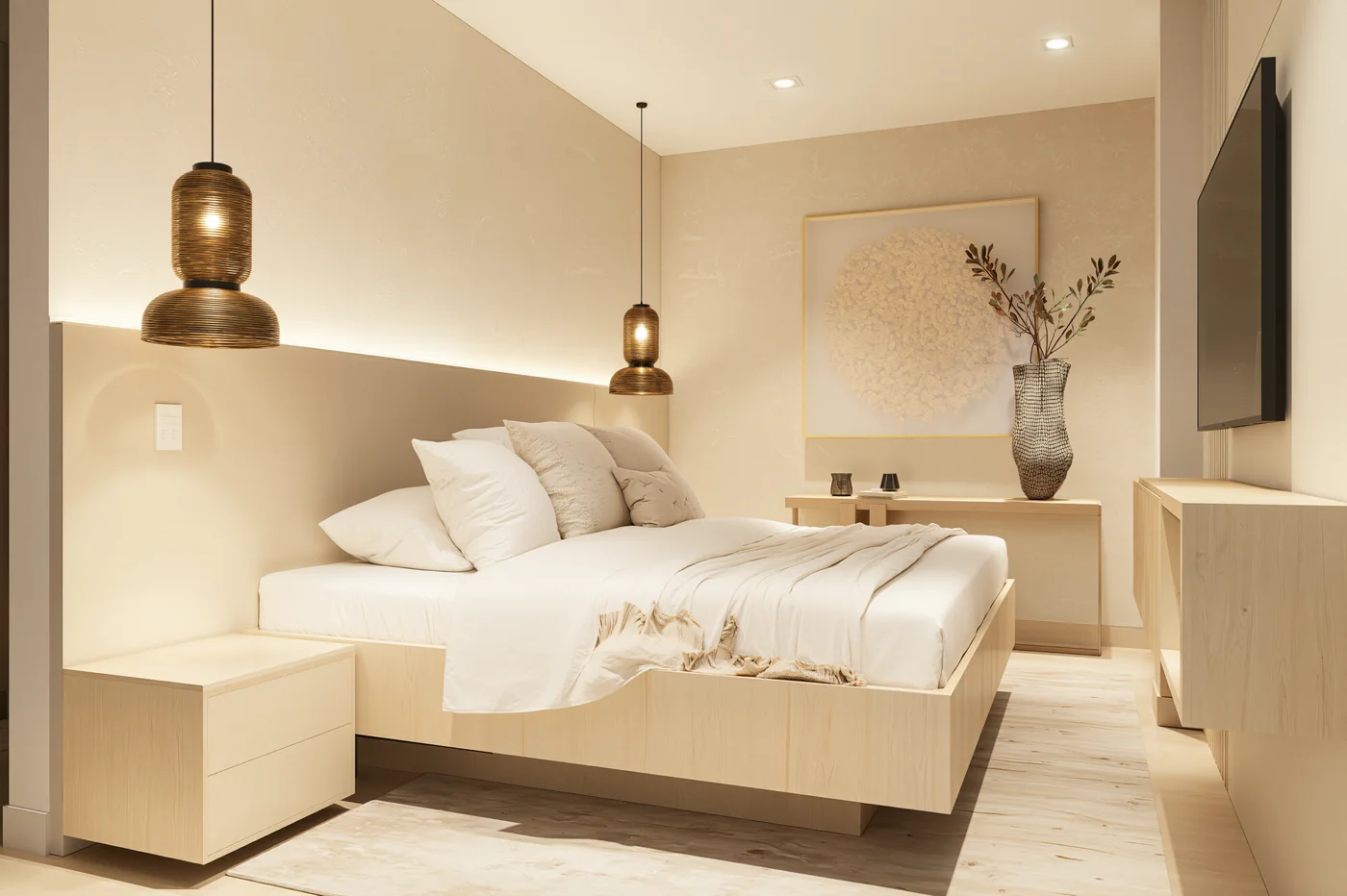 Habitación principal de una casa campestre AEDIFICA